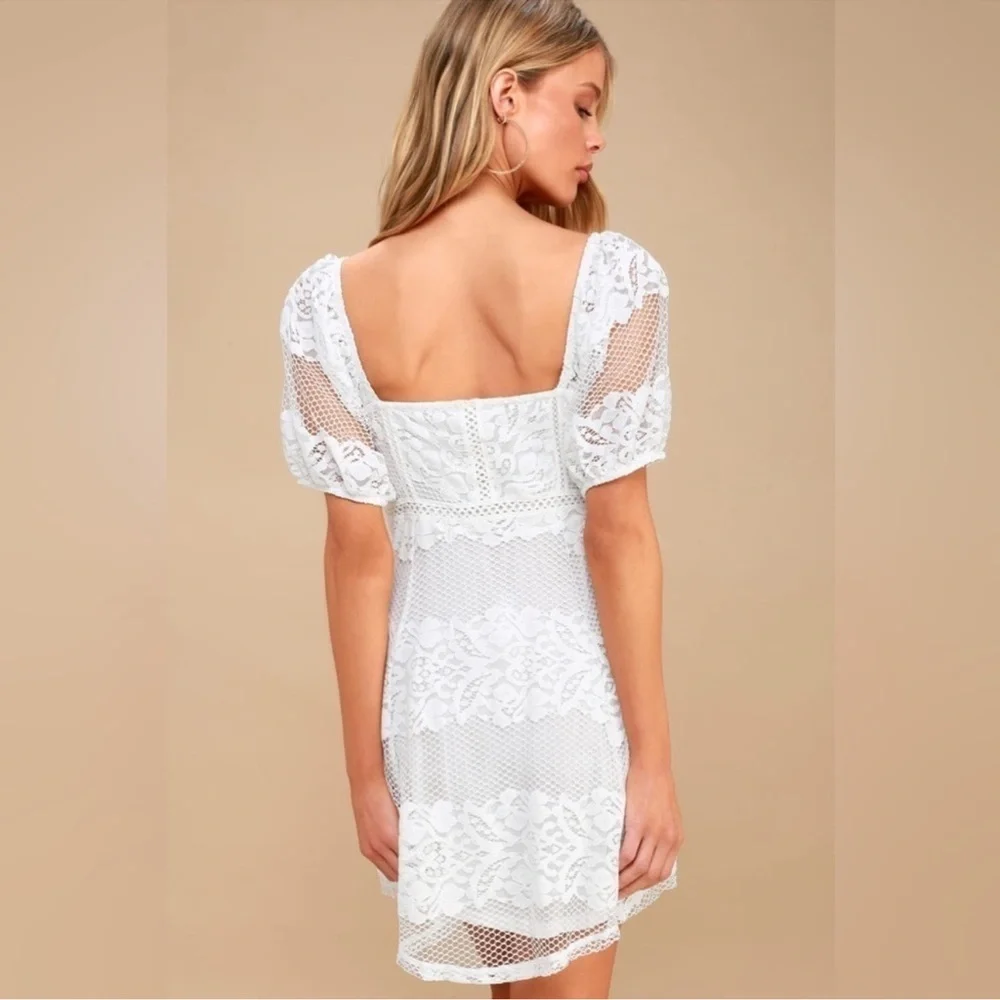 Free People Be your baby white lace mini dress - Picture 5 of 10